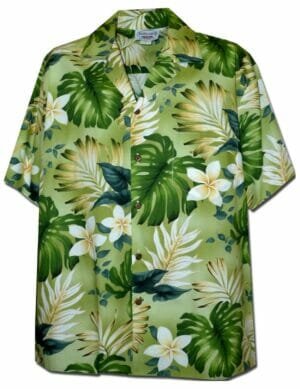 Palolo Cotton Men's Hawaiian Shirt Green