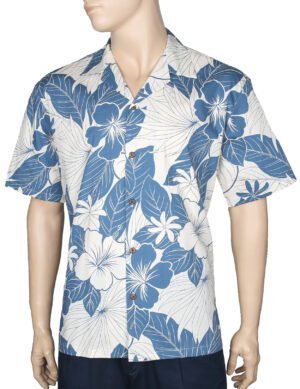 Lanai Adventure Cotton Cool Hawaiian Shirt Ocean Blue