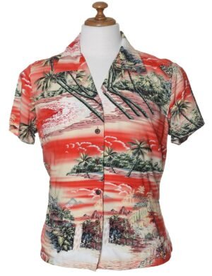 Hawaiian Hana Hou Rayon Shirt for Women Orange
