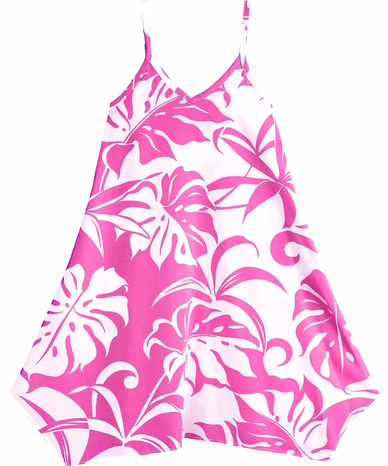 Makapu Girls Scarf Hem Hawaiian Dress Pink