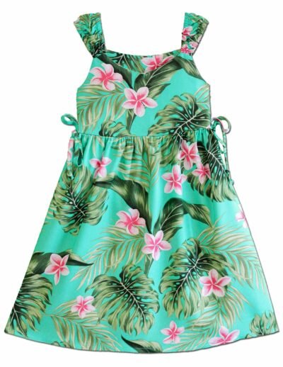Kealoha Girls Hawaiian Dress Aqua