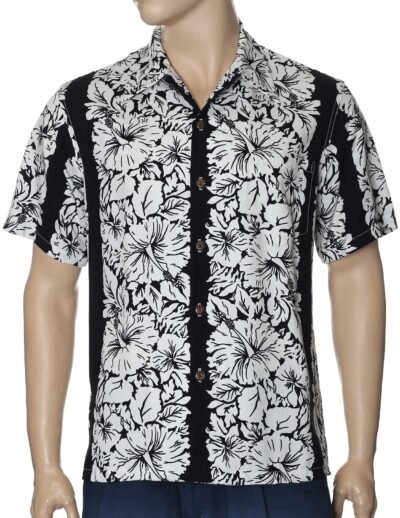 Classic Hibiscus Vintage Aloha Shirt Black