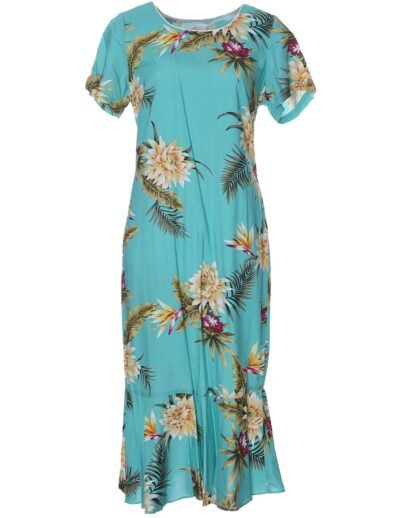 Ceres Rayon Hawaiian Dress with Sleeves