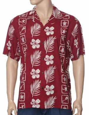 Malu Island Men's Hawaiian Shirt Red