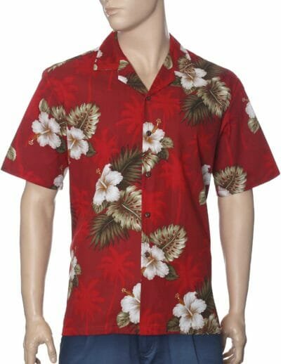 Kailua Hibiscus Cotton Men's Aloha Shirt