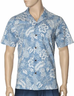 Men's Island Pineapples Hawaiian Shirt Blue