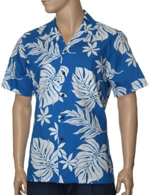 Kaanapali Men's Cotton Aloha Shirt Blue