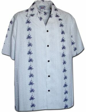 Palms Cotton Hawaiian Shirt for Men White