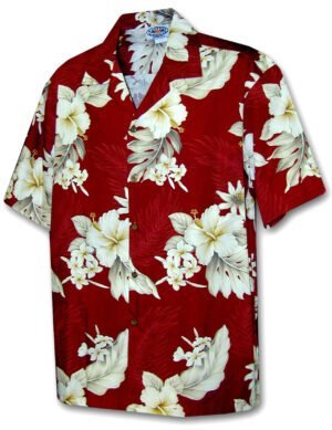 Cotton Lanai Aloha Hawaiian Shirt Red