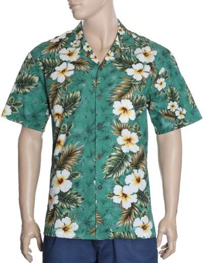 Kalea Men's Cotton Aloha Shirt Green