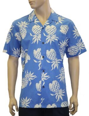 Lanai Cotton Men's Aloha Shirt Blue