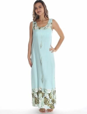 Mahealani Sleeveless Full Length Maxi Dress Aqua