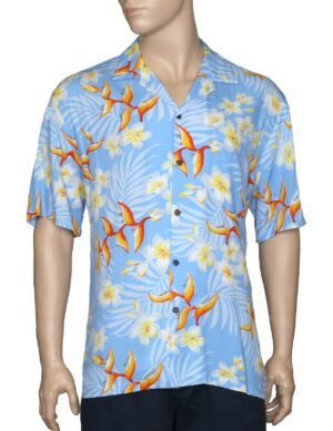 Birds of Paradise Men's Hawaiian Shirt Jade