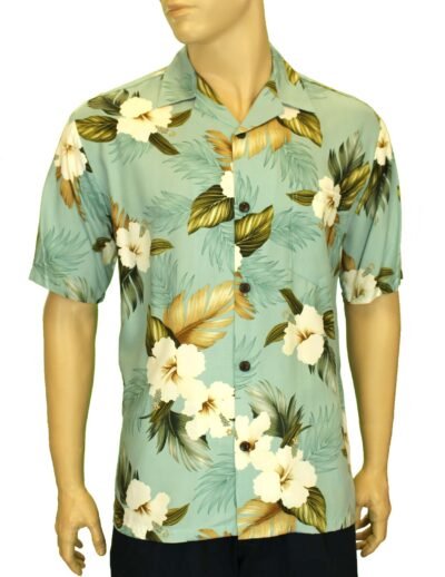 Hibiscus Paradise Rayon Men's Aloha Shirt