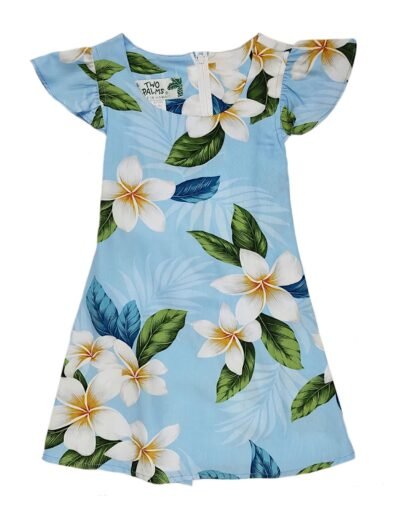 Girl's Plumeria Flower Hawaiian Dress