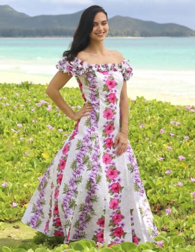 Big Island Long Ruffled Muumuu Hawaiian Dress