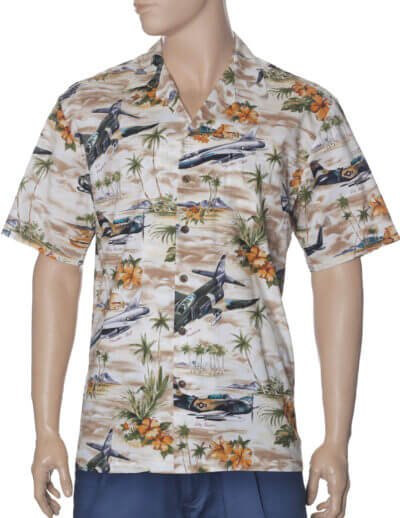 Classic Aloha Hawaiian Cotton Rayon Shirt Khaki