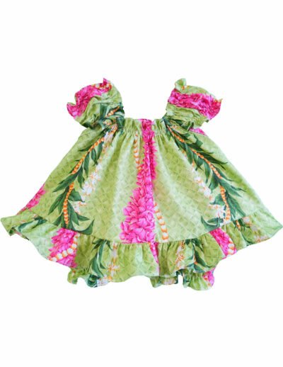 Pikake Lei Baby Clothes 2 Piece Capri Set Green