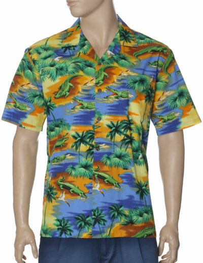 Tandy Dandy Men Cotton Blue Aloha Shirt