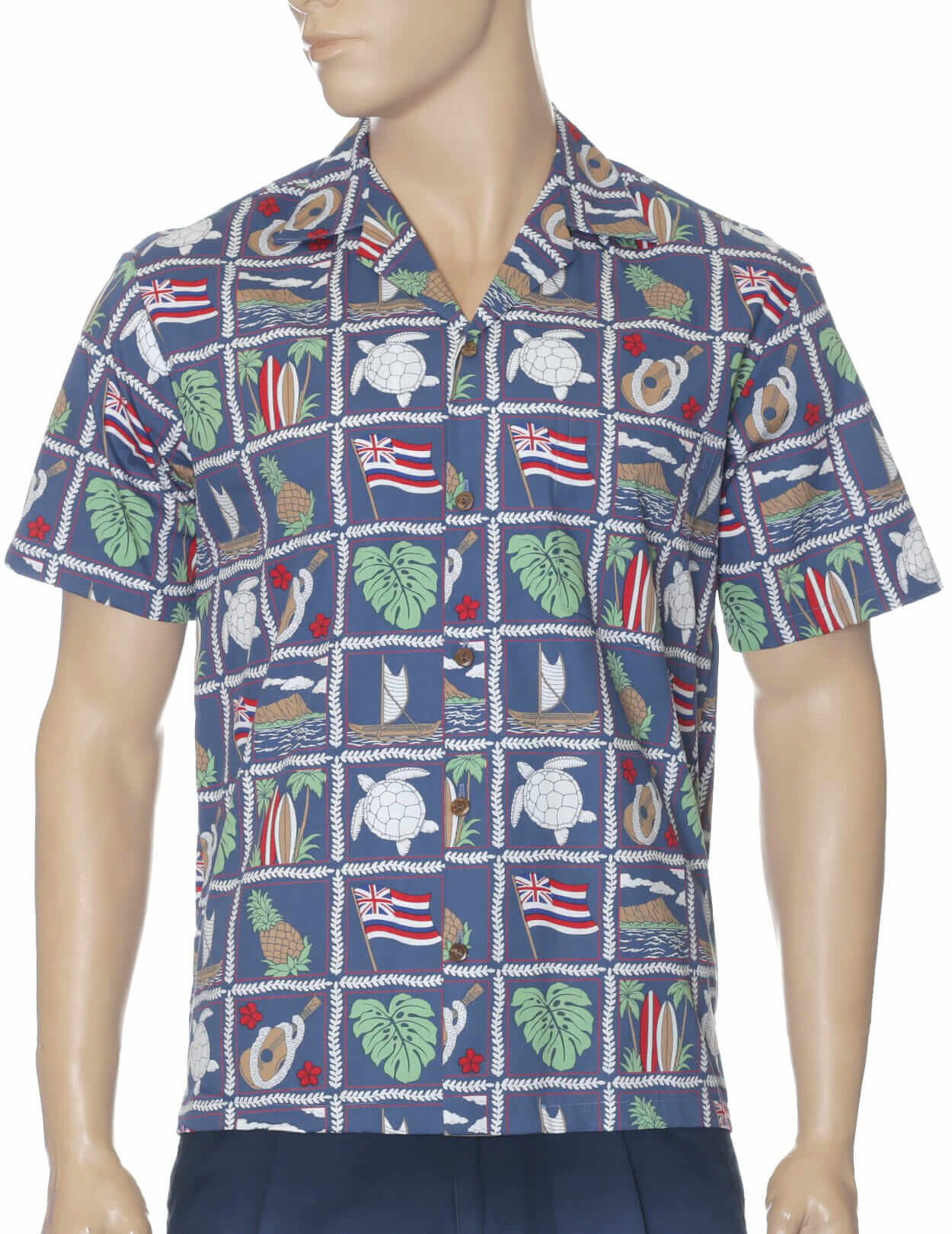 Flagship Hawaiian Aloha Shirt Denim