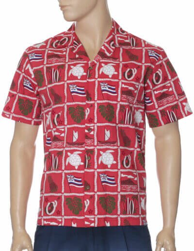 Flagship Hawaiian Aloha Shirt Red