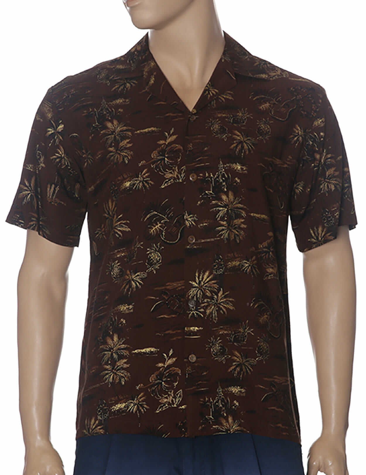Holo Holo Resort Aloha Shirt Brown