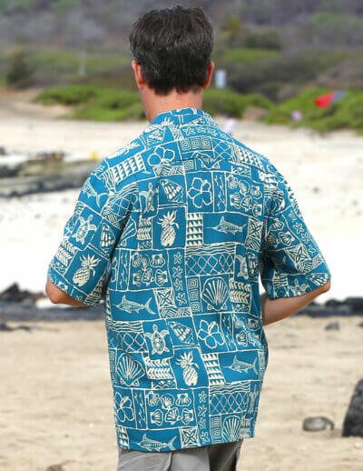 Kona Tapa Resort Aloha Rayon Shirt Slate
