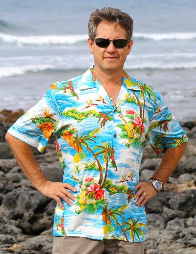 Pali Rayon Relax Fit Hawaiian Shirt Light Blue