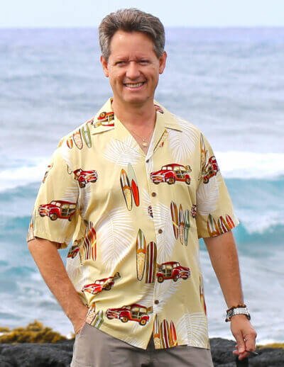 Woody Rayon Hawaiian Aloha Shirt Beige