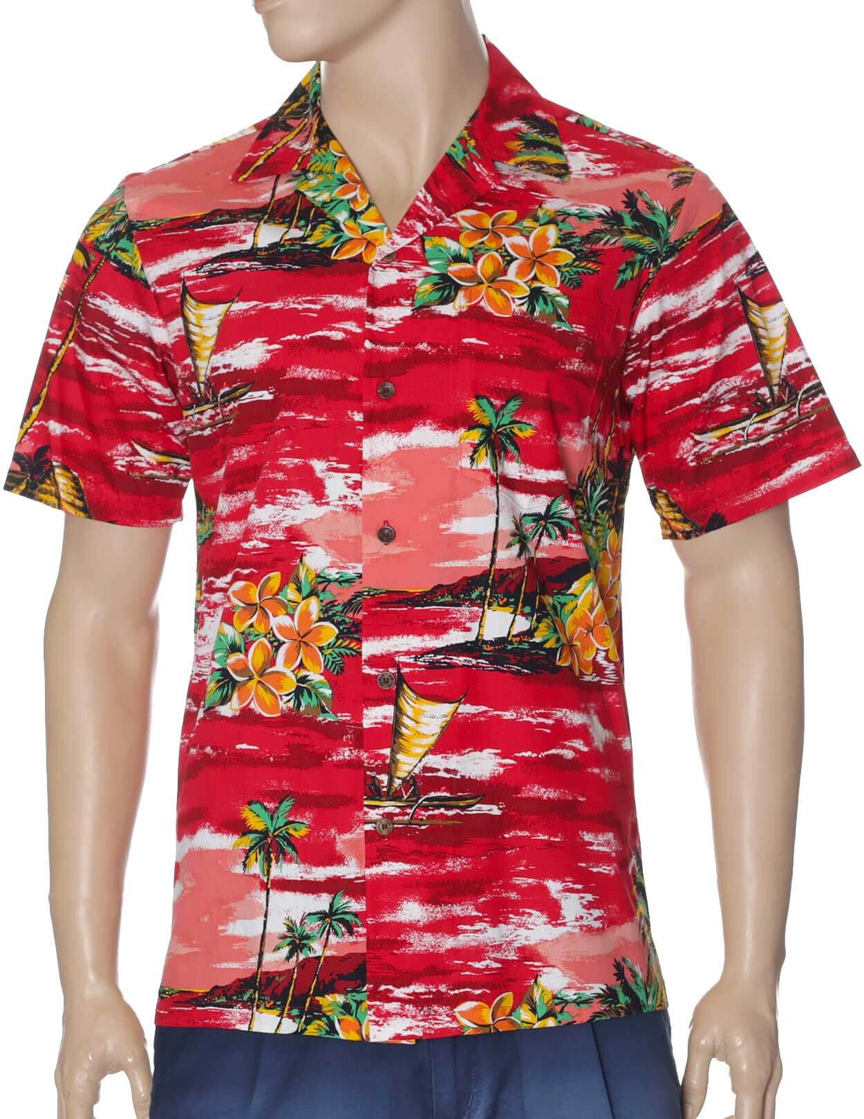 Hokulea Voyage Aloha Shirt Red