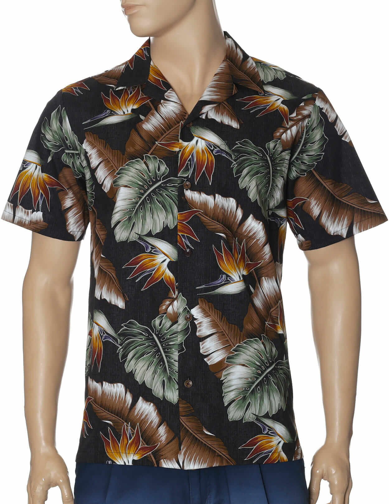 Monstera Paradise Aloha Shirt Black