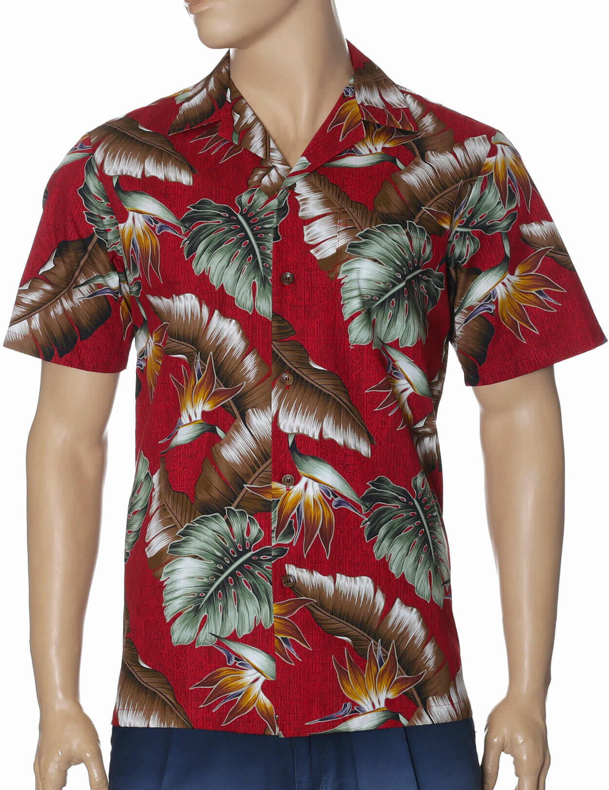 Monstera Paradise Aloha Shirt Red