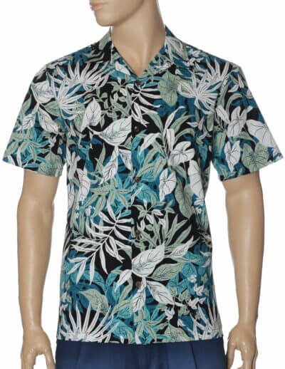 Tropical Fantasia Men Aloha Shirt Black