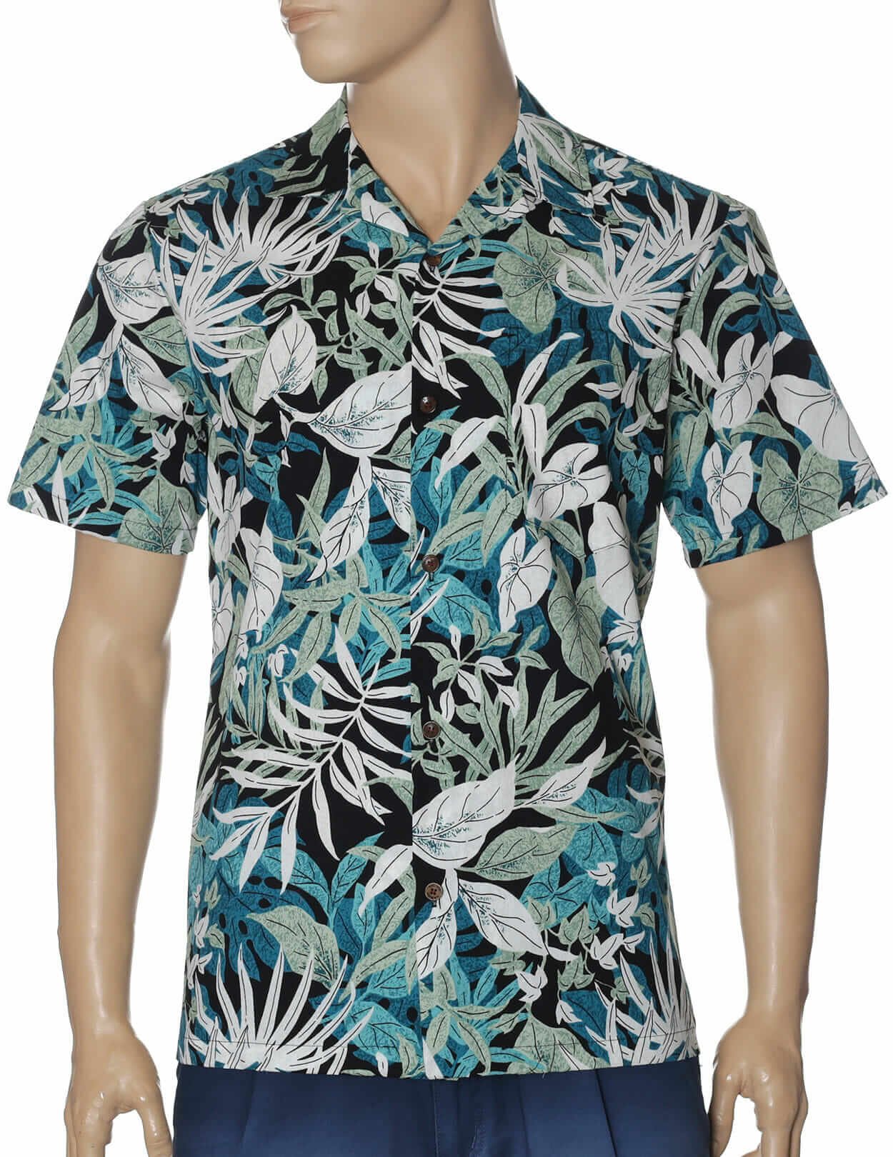 Tropical Fantasia Men Aloha Shirt Black