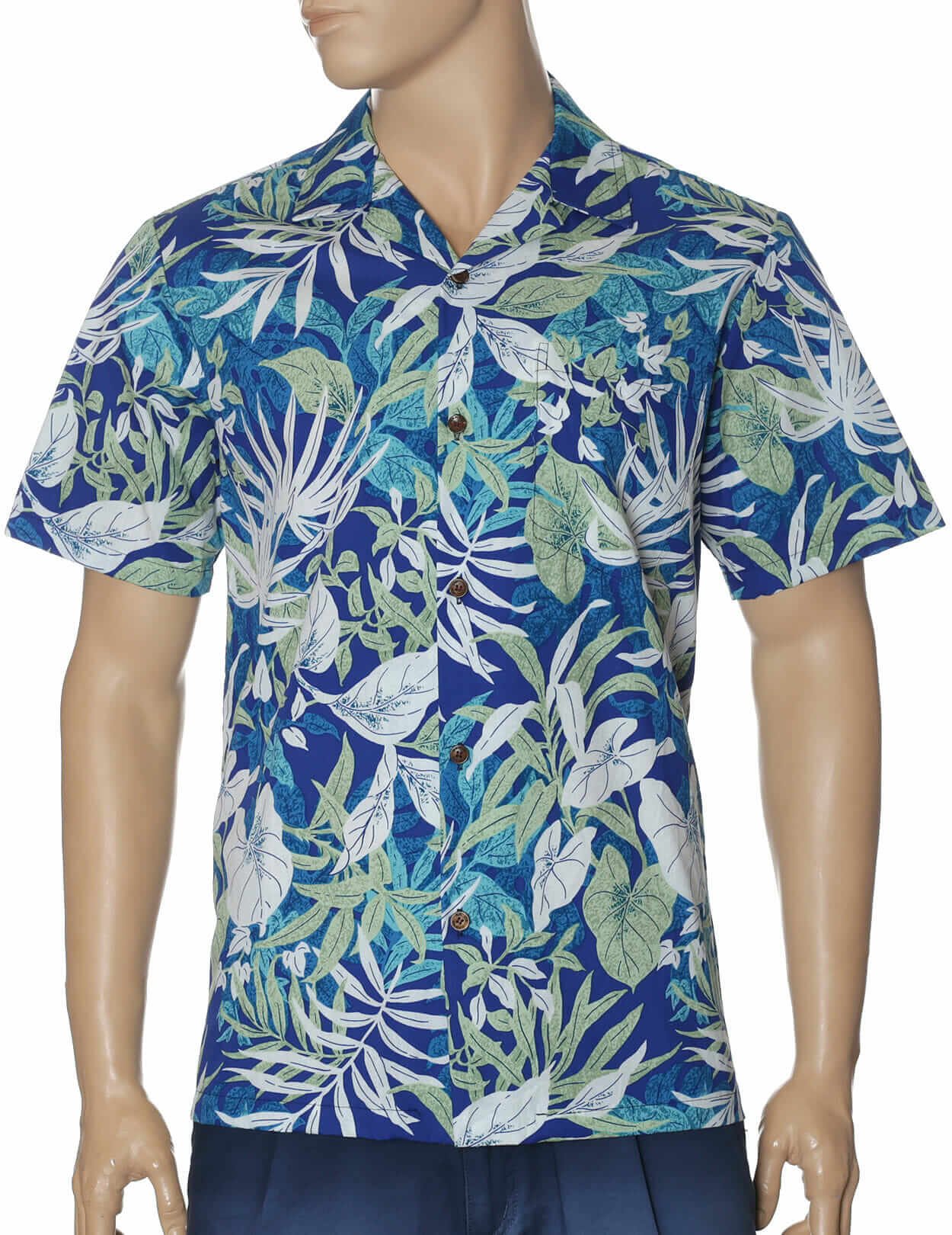 Tropical Fantasia Men Aloha Shirt Navy