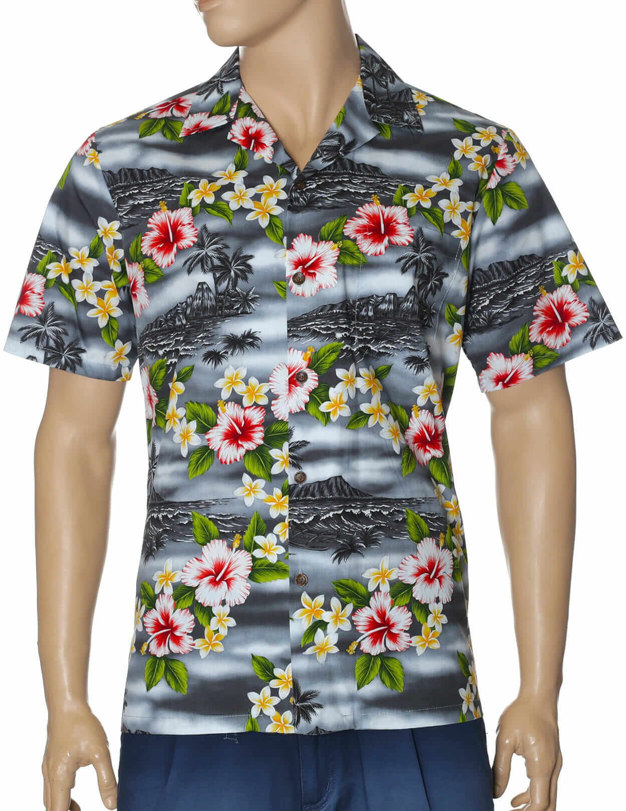 Napali Coast Men's Aloha Charcoal Shirt