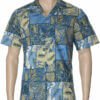 Monstera Men's Aloha Shirt Ocean Blue