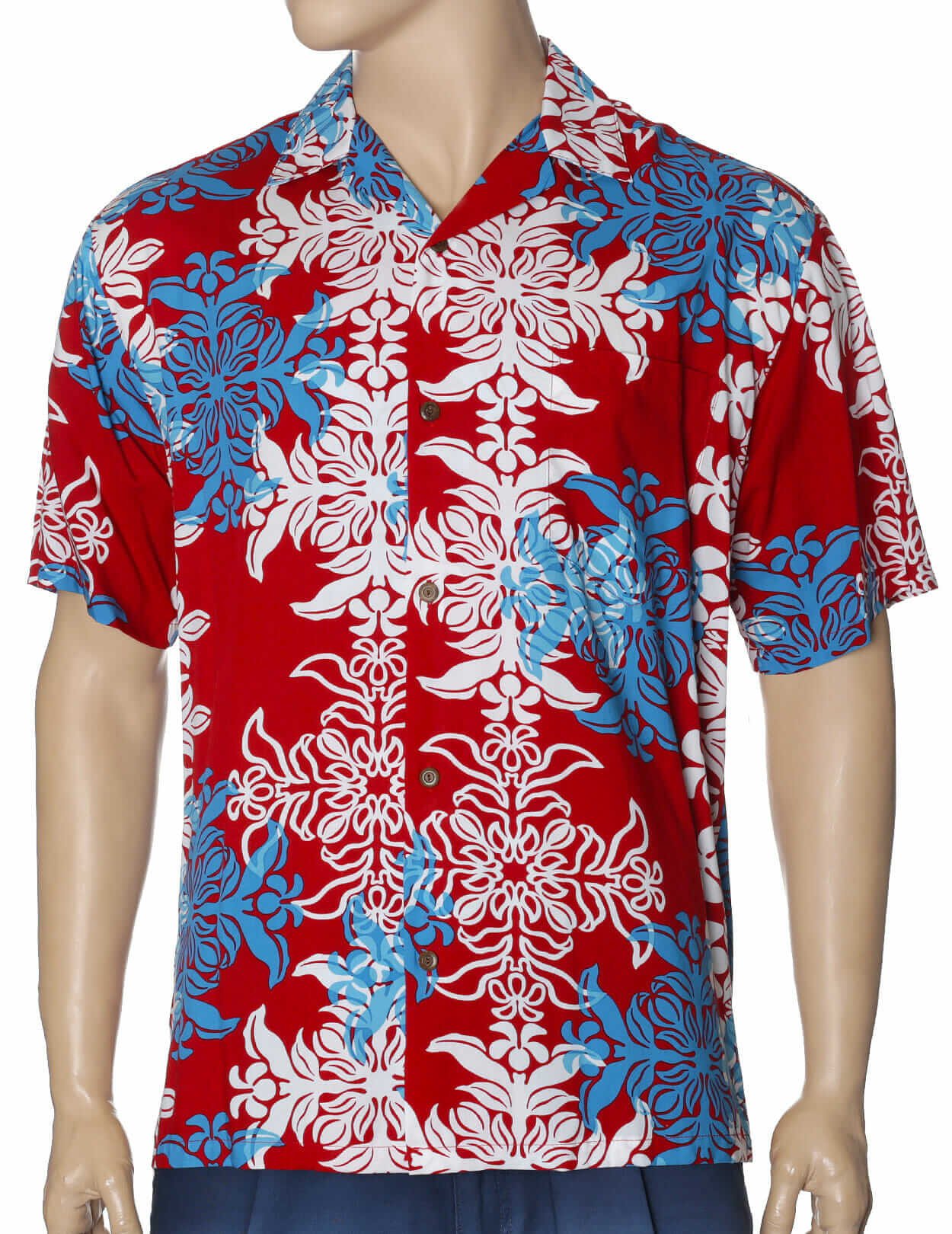Aloha Panel Men Shirt Burgundy