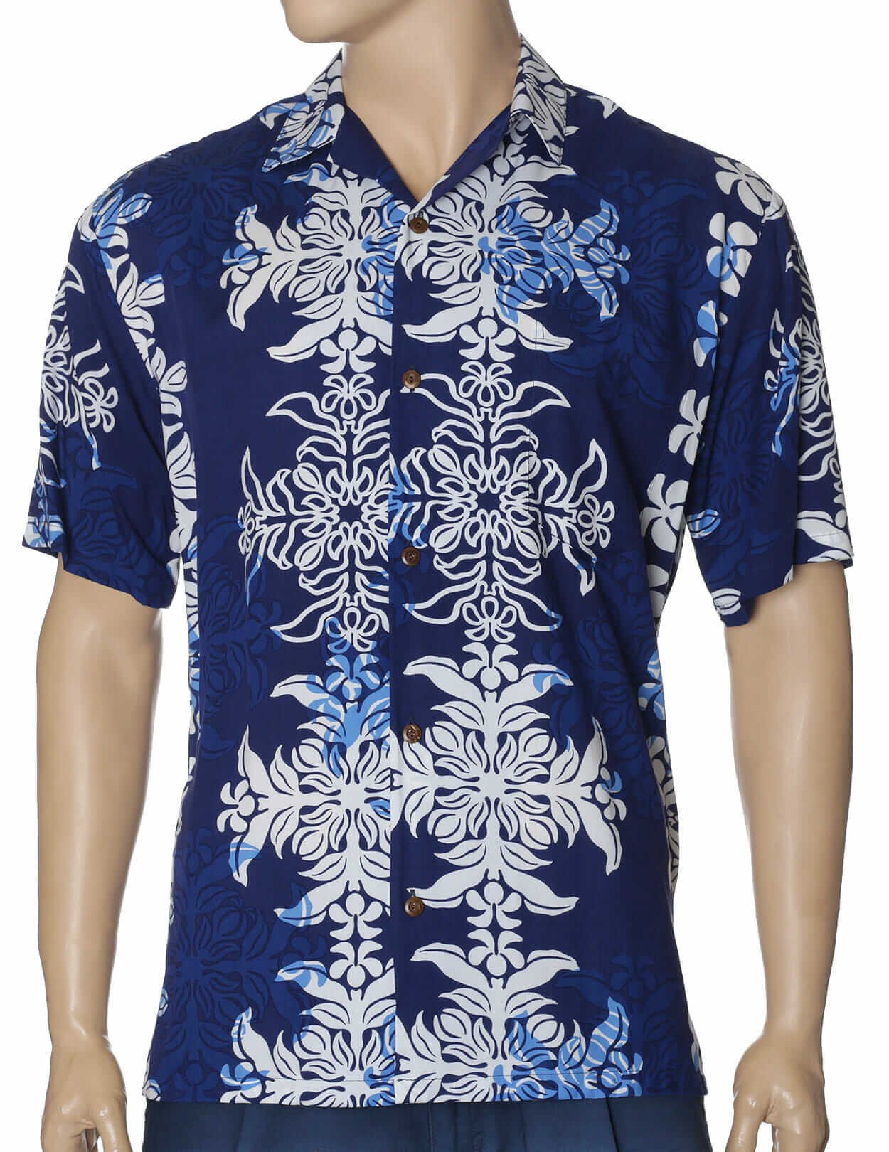 Aloha Panel Men Shirt Navy