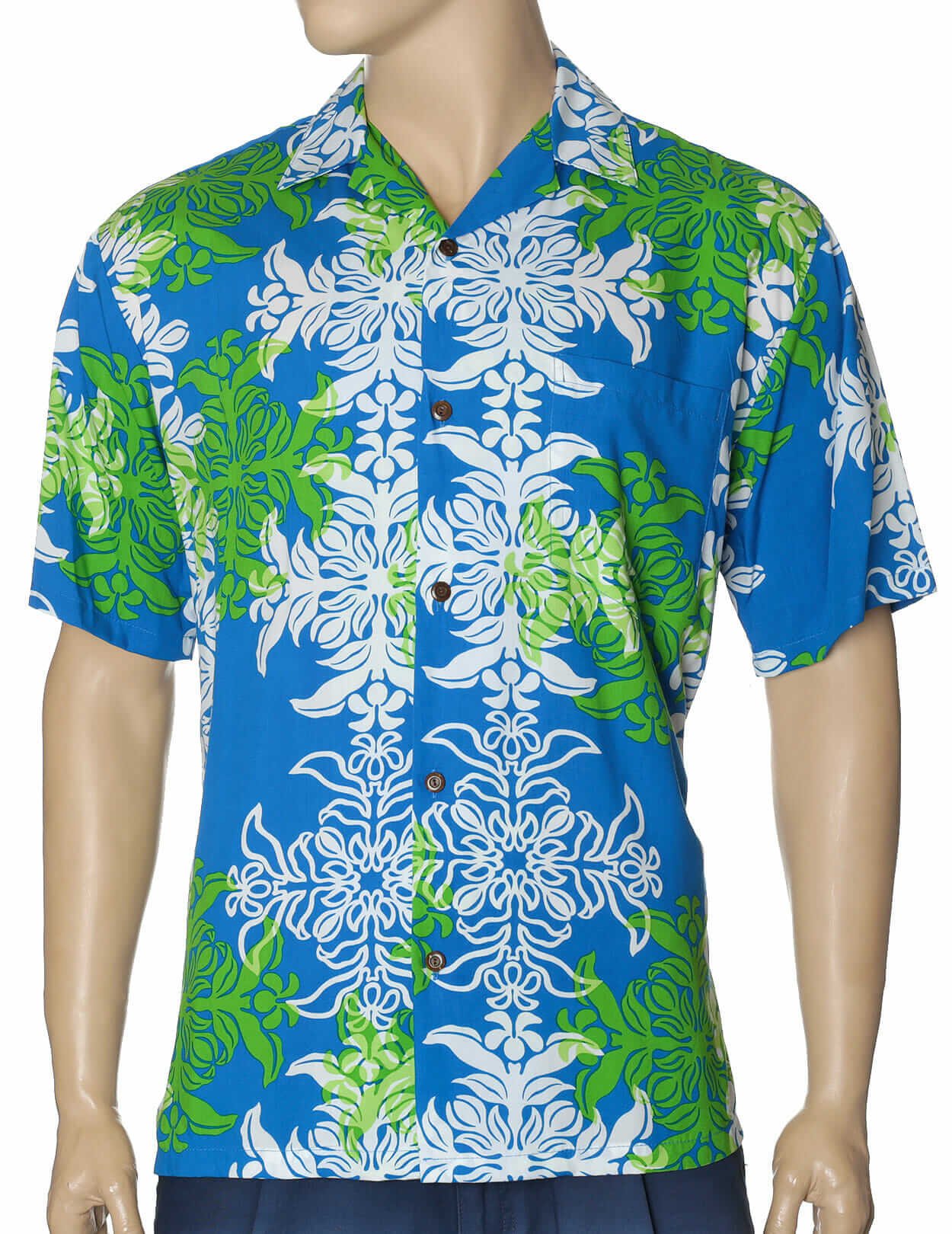 Aloha Panel Men Shirt Turquoise
