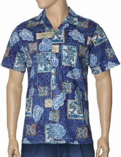 Makena Cotton Aloha Shirt Navy