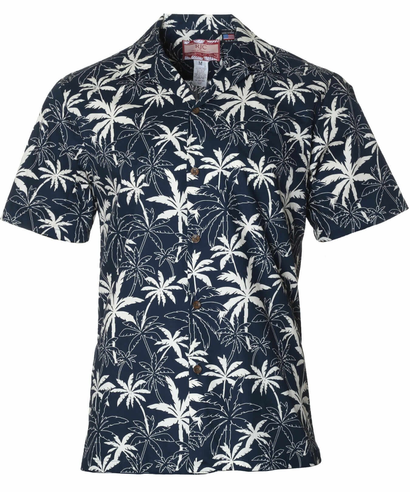 Mapuna Cotton Hawaiian Shirt Navy
