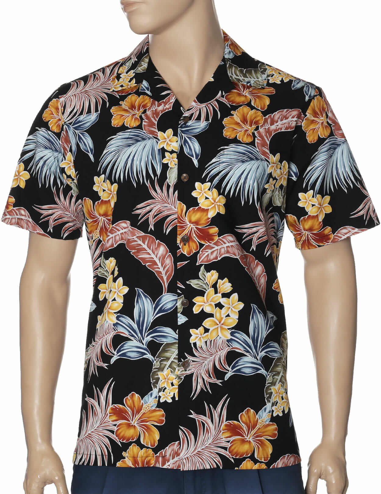 Tropical Aloha Men's Shirt Black