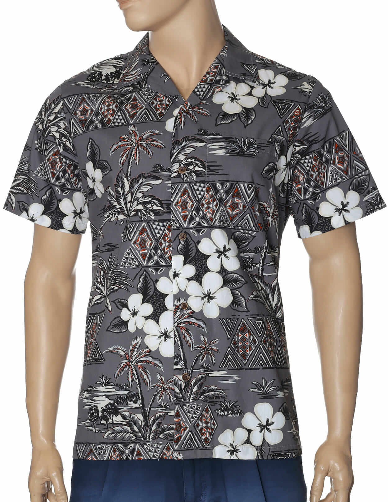 Makakilo Cotton Aloha Shirt Charcoal