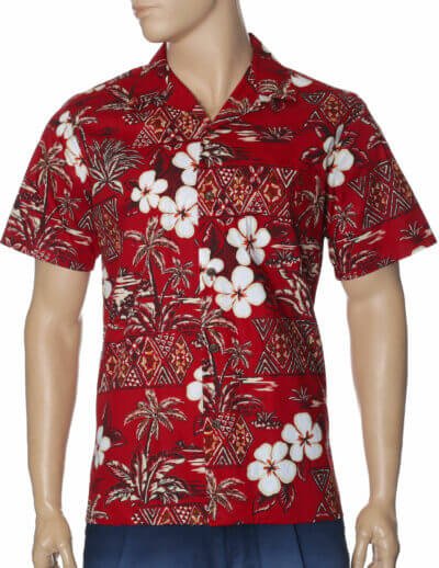 Makakilo Cotton Aloha Shirt Red