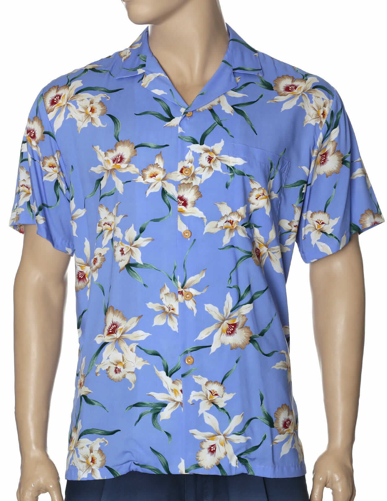 Magnum PI Star Orchid Rayon Periwinkle Shirt