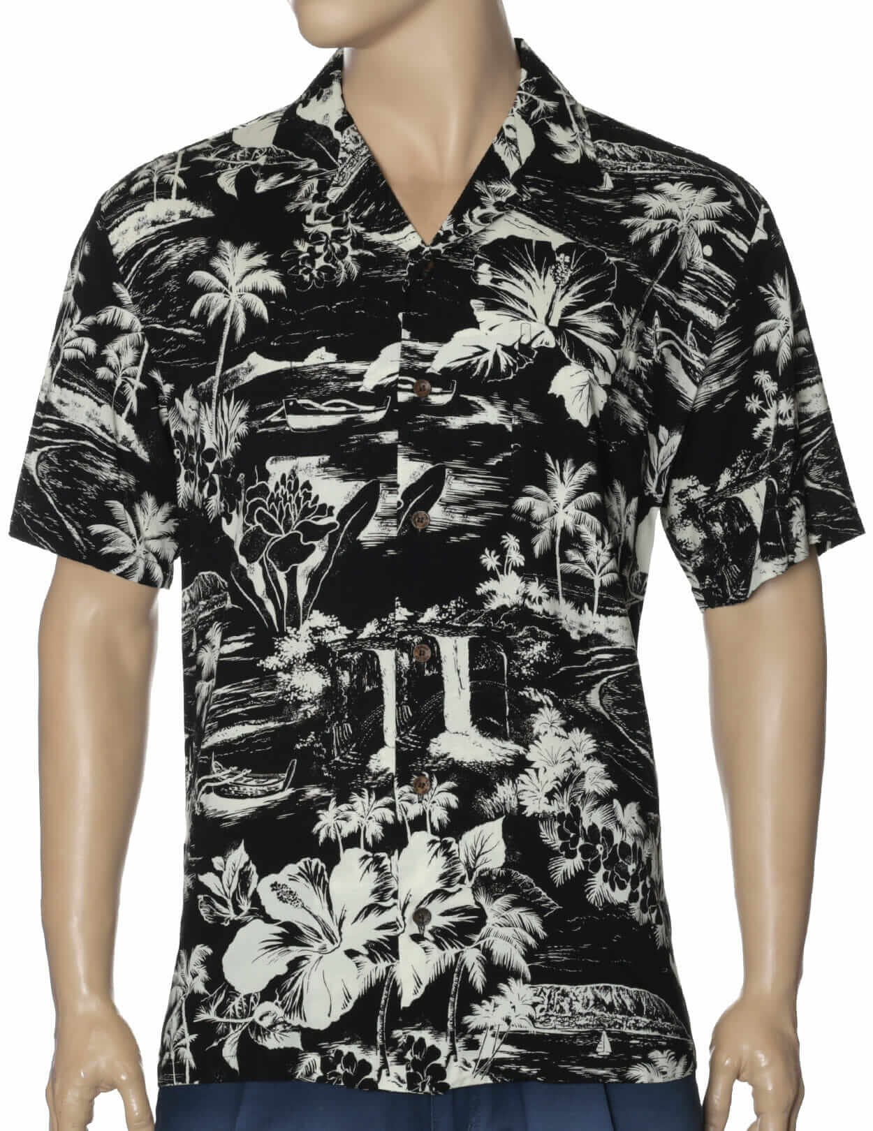 Waimanalo Men Hawaiian Shirt Black