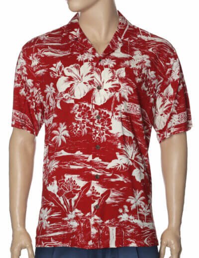 Waimanalo Men Hawaiian Shirt Red