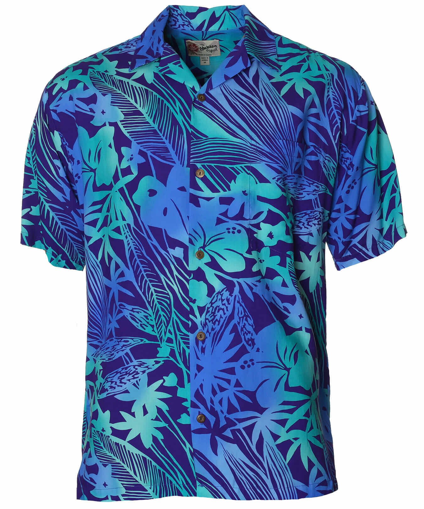Manaloa Mens Aloha Shirt Blue