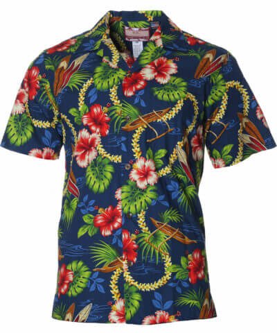 Leis of Hawaii Aloha Shirt Navy